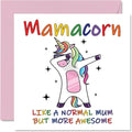Stuff4 Birthday Cards for Mum - Mamacorn - Mum Birthday Card from Daughter Son, Mummy Unicorn Card, 145mm x 145mm Seasonal Mothers Day Mama Mammy Mom Funny Greeting Cards