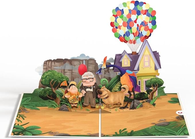 Lovepop Magical Disney & Pixar Up 3D Pop-Up Birthday Card - for Him, Her, Kids, Boys, Girls, Men, Women - 5" x 7" - Envelope Included