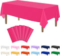 Kopokita 6PCS Hot Pink Plastic Tablecloths 54 x 108 Inch, Disposable Table Cloths Rectangle Party Table Covers