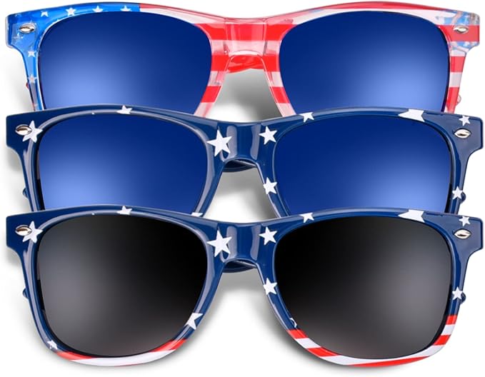 3Pcs American Flag Sunglasses, 4th of July Decor Party Accessories, Independence Day Decorations