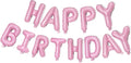 KALOR Pink Happy Birthday Balloons Banner, 16 Inch Mylar Foil Letters Balloon Sign for Birthday Party Decorations Photo Booth Backdrop