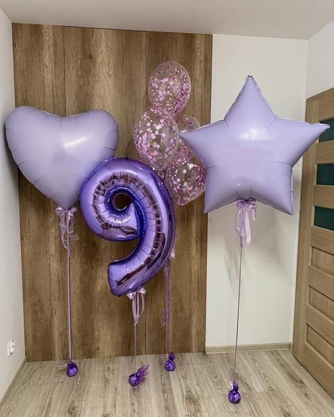 Balloons Numbers 40 Inch Big 4 Balloons for Birthday Party Decoration, Purple Number 4 Ballon for 4, 14, 24, 45 Celebration, Birthday, Christmas, Anniversary Decor
