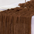 Socomi 6pcs Brown Coffee Easter Spring Cheesecloth Table Runner Boho Rustic Gauze 120 inch 10FT Cheese Cloth Runner for Wedding Party Baby Shower Birthday Home Decor Holiday Decorations