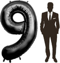 60 Inch Black Number Balloon Large Foil Number Balloons With Base，0-9 Big Number Balloons for Birthday Party Supplies Decorations