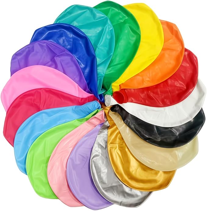 40 Pcs 36 Inch Giant Balloons Latex Large Assorted Colorful Rainbow Big Balloon Bulk 18 Kinds Color for Birthday Wedding Baby Shower Anniversaries Store Party Decorations