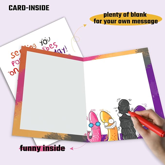 Funny Birthday Card For Women, Funny Rude Birthday Card, Dirty Birthday Card for Women, Rude Birthday Card for Women, Happy 50th 60th 70th Birthday Card for Women 'Sending You Positive Vibes’