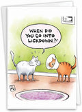 NobleWorks - 1 Awesome Birthday Greeting Card - Cartoon Art, Happy Funny Bday Note - Lickdown C2449BDG