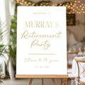 Custom Modern Retirement Party Welcome Sign, Minimal Retirement Celebration Yard Sign, Elegant White Retired Party Decor, Customizable Name & Date - Multiple Sizes