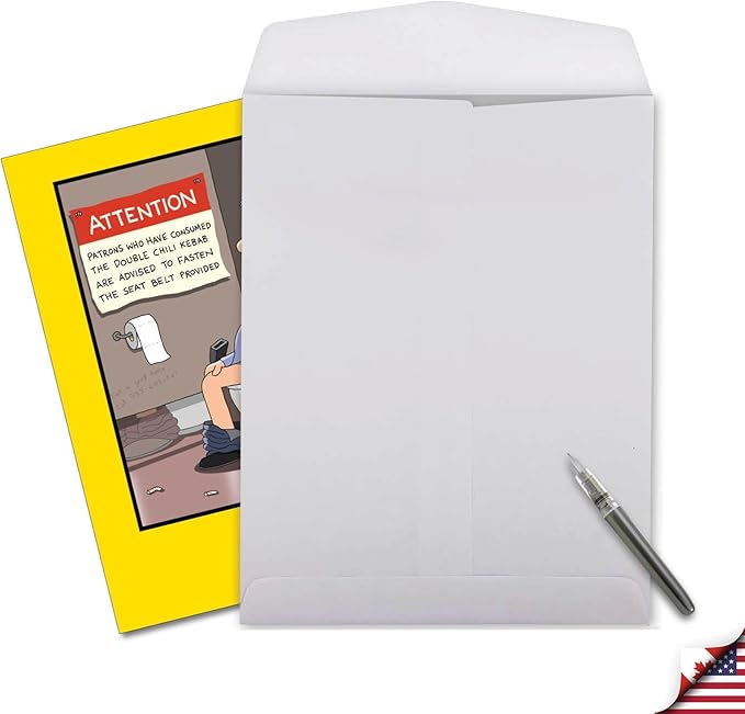 NobleWorks -1 Funny Birthday Card Inappropriate (8.5 x 11 Inch) - Humor Cartoon Bday Notecard with Envelope - Chili Kebab J8282