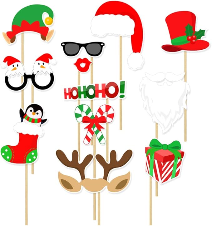 Christmas Party Decorations Kit - Set Includes Merry Christmas Banner Paper Fans Honeycomb Balls Xmas Photo Booth Props Confetti Balloons Red Green Latex Balloons String for Indoors Office Home Decors