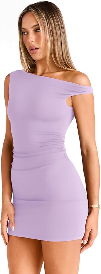 Trendy Queen Womens Mini Summer Dresses 2026 Going Out Off The Shoulder Bodycon Sexy Party Club Spring Fashion Outfits