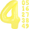 40 Inch Yellow Large Number 4 Birthday Balloon, Giant Number Four 14 24 34 40 44 Balloons, Yellow Foil Mylar Big Balloons for Anniversary Graduation Supplies Decorations