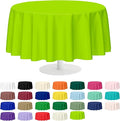 Mulbozy 2 Pcs Lime Green Round Tablecloth, 84 inches Disposable Plastic Lime Green Circle Table Covers for Baby Shower Wedding Bridal Shower Birthday Party Decorations
