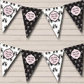 French Paris Bows Poodle Black Pink Personalized Birthday Party Bunting - Hanging Party Decoration - Birthday Party Banner Garland | Decorative Party Supplies