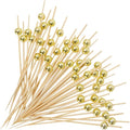 100PCS Fancy Toothpicks for Appetizers, Gold Cocktail Picks for Party Decoration, Appetizer Skewers for Charcuterie Sandwich Burgers Fruit - 4.7 inch
