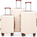 Luggage Sets 3 Piece Suitcase Set, ABS Hardside Carry-on, Checked Luggage, Lock