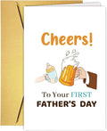 UUEFKTN Funny First fathers Day Cards Gifts for Dad, Cute 1st fathers Day Card Gift for Husband, New Dad Birthday for Husband, Ideal Gift for New Father