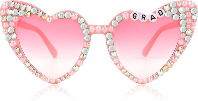 Jaciya Graduation Glasses for Women 2026 - Sparkly GRAD Sunglasses for Photo Booths, Party Favors, Grad Decorations
