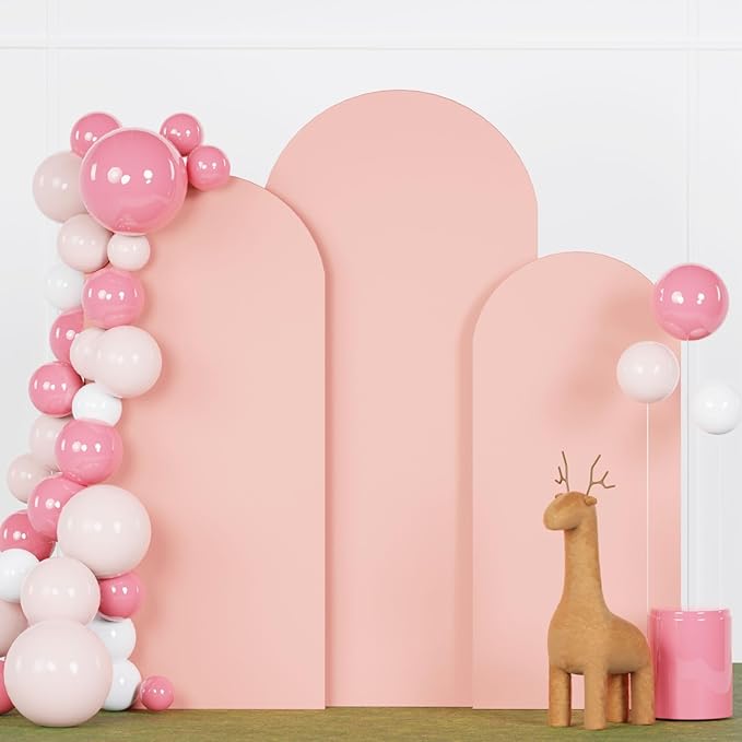 Wedding Arch Covers Set of 3 Dusty Rose Arch Covers Stretchy Fabric 6FT 6.6FT 7.2FT Spandex Arch Stand Cover for Arch Stand Chiara Arch Cover 2-Sided Arched Cover for Party Wedding
