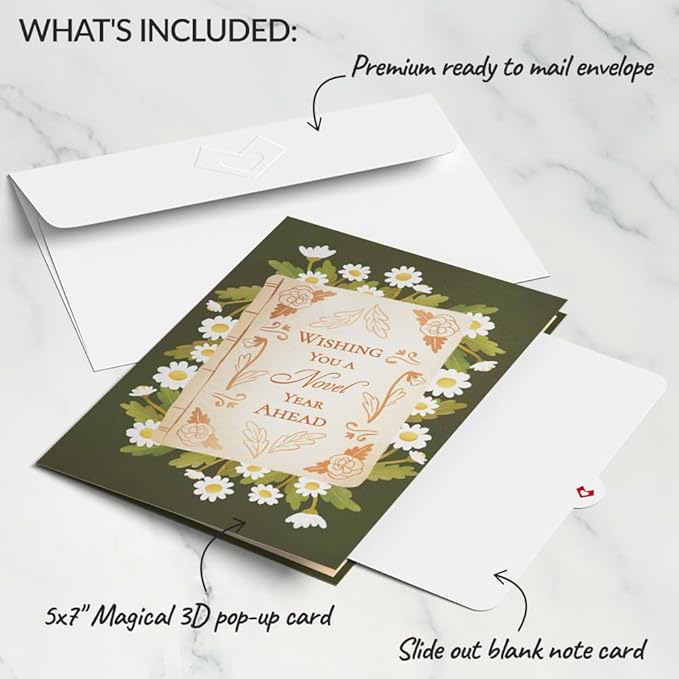 Lovepop Birthday Pop-Up Card for Her and Him - 3D Greeting Cards for Boys, Girls, Men, Women - Cheers to A New Chapter - 5" x 7 Card - Blank Notecard & Envelope Included