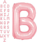 SUWEN 40 Inch Pink Large B Letter Balloons Big Foil Helium Letter Balloons A-Z Jumbo Mylar Happy Birthday Party Decorations for Girl Anniversary Party Supplies