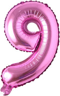 16" inch Single Rose Red Alphabet Letter number Balloons Aluminum Hanging Foil Film Balloon Wedding Birthday party decoration banner Air Mylar Balloons (16 inch Rose Red 9)