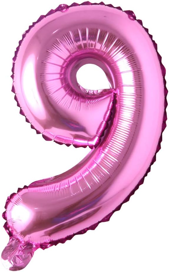 16" inch Single Rose Red Alphabet Letter number Balloons Aluminum Hanging Foil Film Balloon Wedding Birthday party decoration banner Air Mylar Balloons (16 inch Rose Red 9)