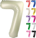 Cream Number 7 Balloon 40 Inch, 7 Balloon Number, 7th Birthday Decorations, Cream Party Supplies for Boys Girls