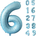 40 Inch Matte Blue 6 Number Balloons Light Blue Number 6 Foil Balloon Mylar Helium Balloon for Birthday Party Decoration Wedding Anniversary Supplies (Number 6)