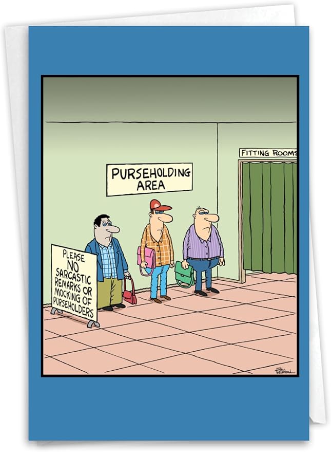 NobleWorks - 1 Funny Birthday Greeting Card w/ 5 x 7 Envelope For Men, Him - Bday Purse Holders C8709BDG