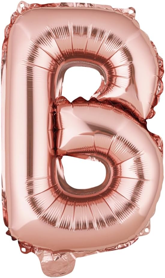 Restaurantware Balloonify 16 Inch Letter Balloon 1 Alphabet Party Balloon - Letter B Self-Sealing Rose Gold Foil Mylar Balloon Hanging Film Decoration For Birthday Wedding Or Graduation