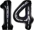 Race Car 40Inch Black 14 Balloon Number Large Helium Race Track 0-9 Giant Digital 14th Foil Mylar Big Party Number Balloons for Boy Birthday Car Theme Party Anniversary Graduation Decorations