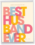 NobleWorks - 1 Jumbo Happy Birthday Card for Husband (8.5 x 11 Inch) - Big Humor Stationery for Birthdays - Best Husband Ever J7354BDG