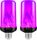 Bitrue LED Flame Bulbs, 4 Modes Purple Flame Effect Light Bulbs, E26 Base Fire Light Bulb with Gravity Sensor, Flickering Light Bulbs for Hallowee Home Decor (Purple 2 Pack)