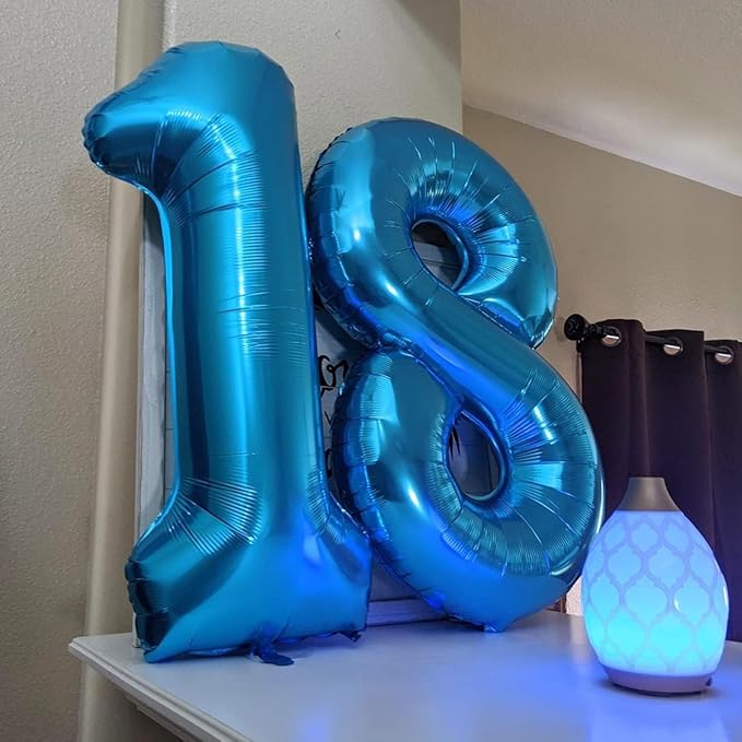 40 inch Blue Number Balloon Giant Foil Helium Balloons Blue Number 8 Balloon for 8th Birthday Party Decorations