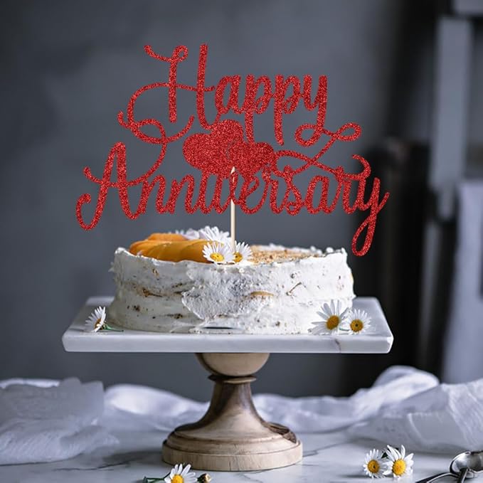 Happy Anniversary Cake Topper - Company Anniversary,Wedding Wedding Anniversary,Birthday Party Selected Decoration Supplies