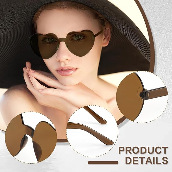 Heart Sunglasses 2 Pairs Heart Shaped Sunglasses Womens Heart Glasses Rave Sunglasses for Women Party Favors
