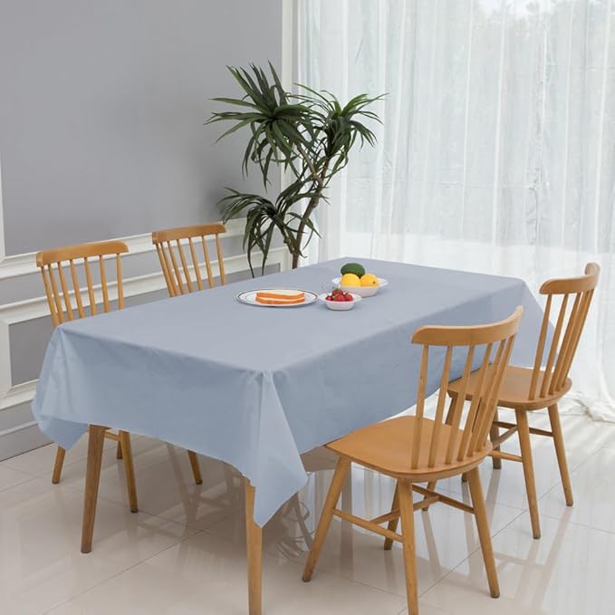 3 Pack Grey Disposable Tablecloth, 54" x 108" Plastic Table Covers, Decorative Rectangle Tablecloth for Parties, Events, Wedding, Inddors & Outdoors