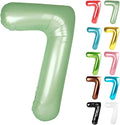 Sage Green Number 7 Balloon 40 Inch, 7 Balloon Number, 7th Birthday Decorations, Oliver Green Party Supplies for Boys Girls