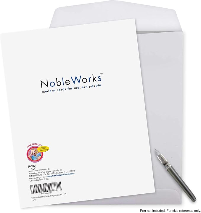 NobleWorks - Big Adult Birthday Card with Envelope (8.5 x 11 Inch) - Funny Appreciation Card for Birthdays - Fukitol J0500