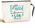 Jztco Inspirational Beach Lover Gifts Makeup Bag Women Beach Accessories for Women Sunscreen Bags for Cute Funny Birthday Gifts for Girls Sister