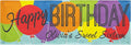 Let's Make Memories Personalized Happy Birthday Banner for Kids - Custom Birthday Party Decorations - Indoor/Outdoor Vinyl - Any Text - Balloons - Primary Colors - 10ft