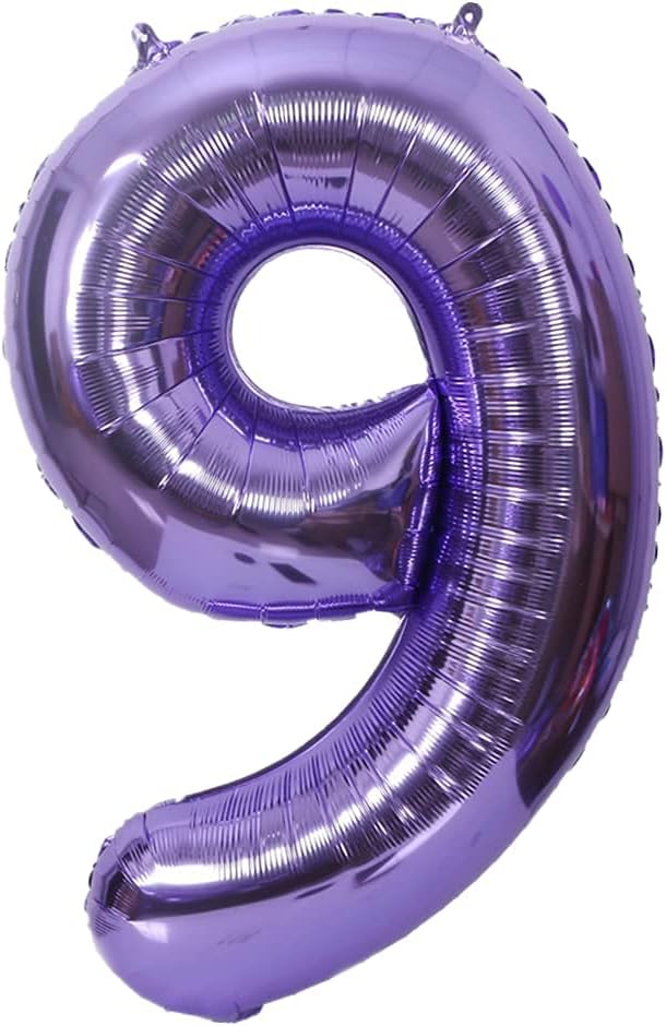 40 Inch Large Foil Helium Number Balloon Birthday Wedding Party 0-9 (Purple, 9)
