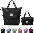 Large Capacity Folding Travel Bag, Lightweight Waterproof Luggage Bag, Expandable Travel Duffel Bag, Dry Wet Separated Gym Tote Bag, Weekender Overnight Bag for Women and Man (Black)