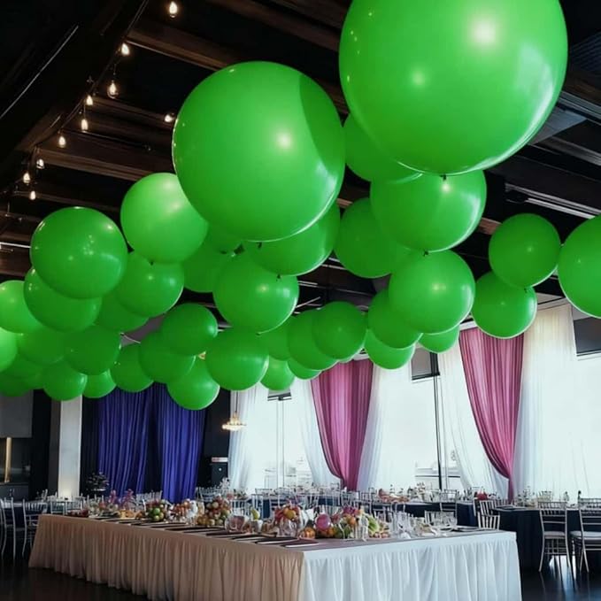 50 Pcs Giant Green Latex Balloon Kit - Mixed Sizes 18", 24", 36" for St. Patrick’s Day, Christmas, Earth Day, Baby Shower, Spring/Summer Outdoor Party & Events