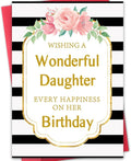 Happy Daughter Birthday Card Gift from Mom Dad,Eco-Friendly Envelope 5.3in x 8in