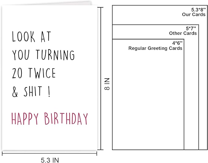 Funny 40th Birthday Card, Rude 40 Year Old Birthday Card&Gift for Huaband Wife Dad Mom Brother Sister Best Friend Bestie Coworker, Hillarious Born In 1985 Gift