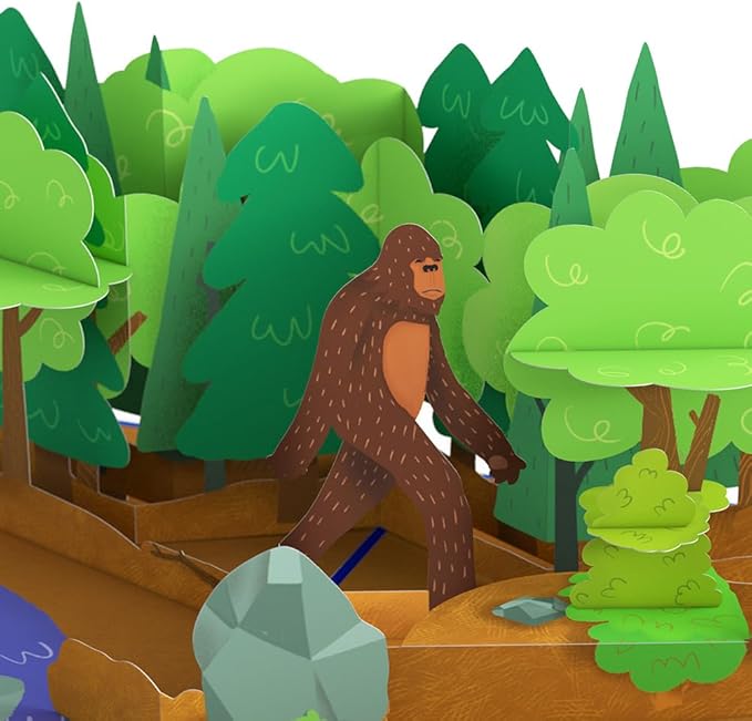 Lovepop Birthday Pop-Up Card for Him - 3D Greeting Cards for Men, Father, Husband - Bigfoot Legendary - 5" x 7" Card - Blank Note Card & Envelope Included
