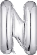 Letter Balloons 40 Inch, Single Silver Letter N Balloons Aluminum Hanging Foil Film Balloon for Baby Shower, Wedding Anniversary, Graduation, Birthday Party Decoration