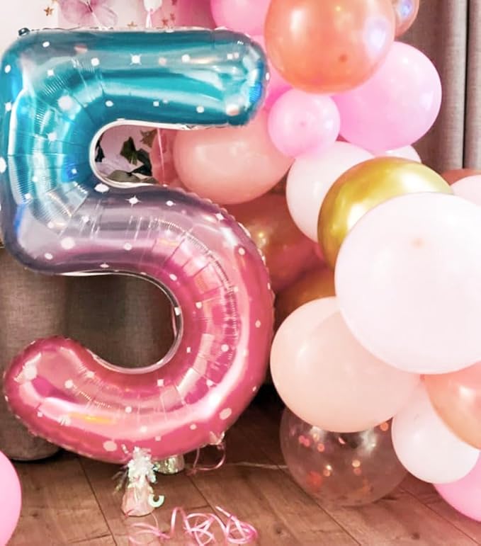 Number 6 Balloon 40 Inch, 6th Birthday Balloon for Boy Girl, Pink Purple Blue 16 60 61 65 Numbers Balloons Birthday Party Wedding Events Decorations